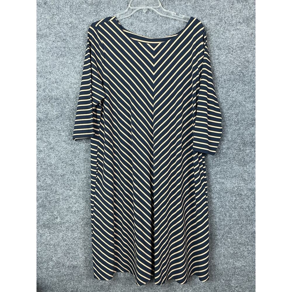 J. Jill Dress Wherever Collection Women's XLP Navy‎ Cream Midi NWT $109.00